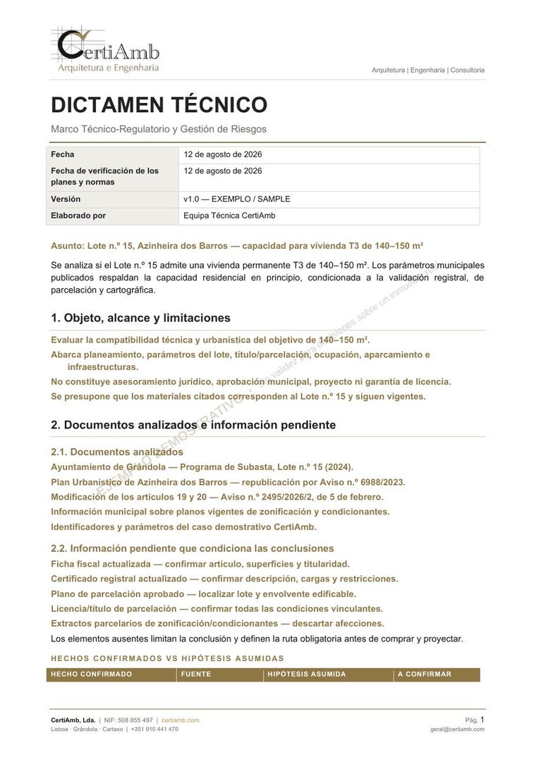 Informe Técnico y Urbanístico