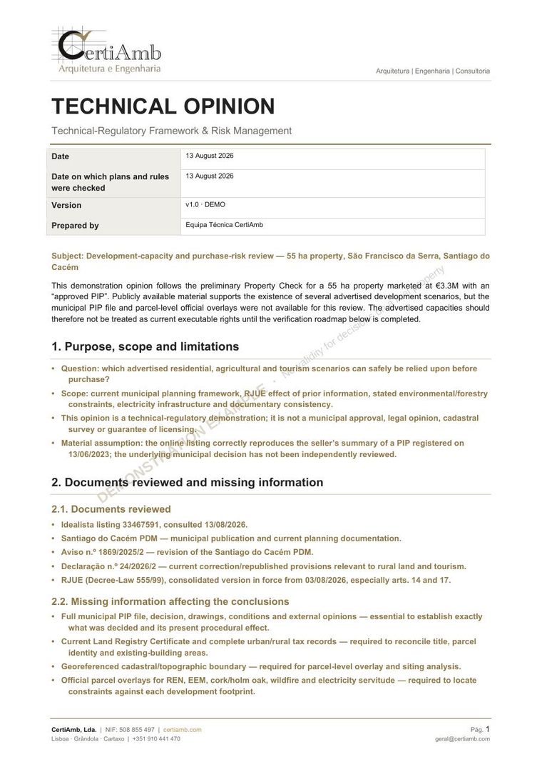 Technical and Planning Opinion