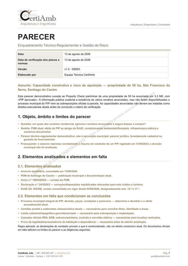 Parecer Técnico e Urbanístico