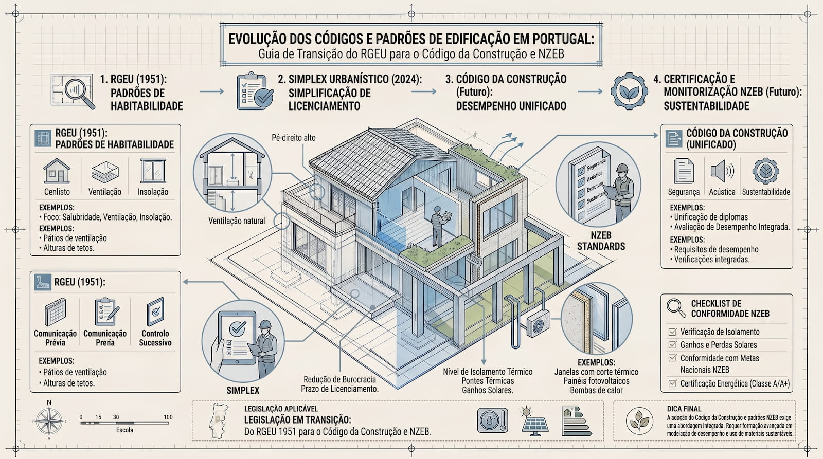Residential buildings and project drawings — from the 1951 RGEU to Portugal's future Building Code